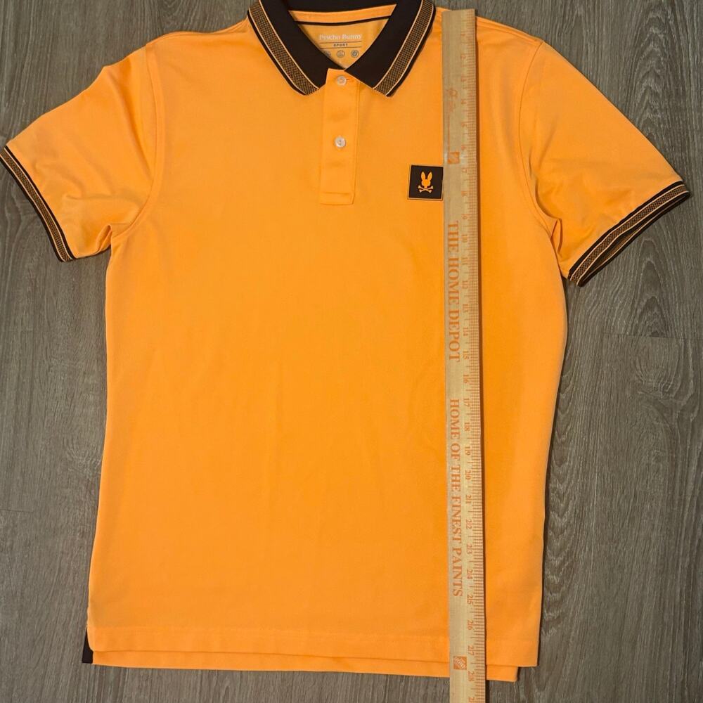 Psycho Bunny Sport Polo Shirt Men’s Medium Orange Performance Golf Logo Peru - Picture 8 of 11